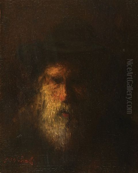 Portrait Of A Rabbi Oil Painting by Jozef Israels