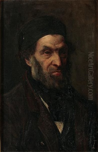 Portrait Of A Rabbi Oil Painting by Jozef Israels