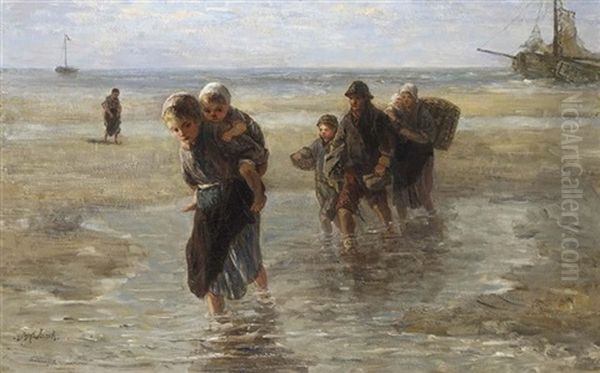 The Fisherman's Return Oil Painting by Jozef Israels