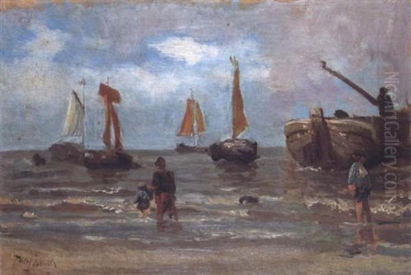 The Return Of The Fishermen Oil Painting by Jozef Israels