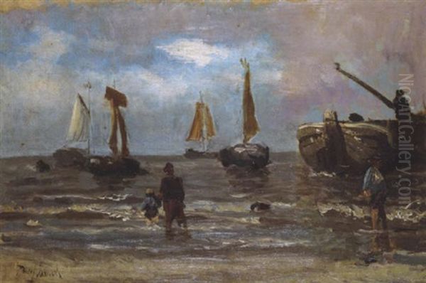 The Return Of The Fishermen Oil Painting by Jozef Israels