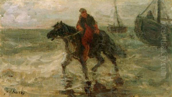 A Fisherman On Horse-back by Jozef Israels