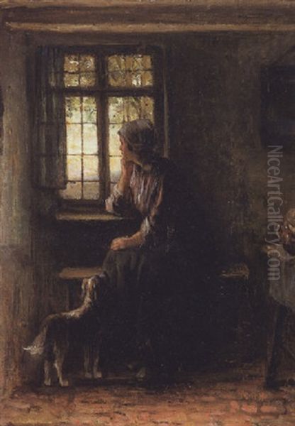 The Anxious Wife Oil Painting by Jozef Israels