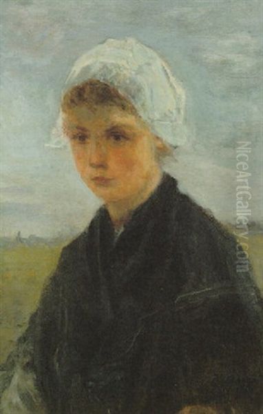 Peasant Girl Oil Painting by Jozef Israels