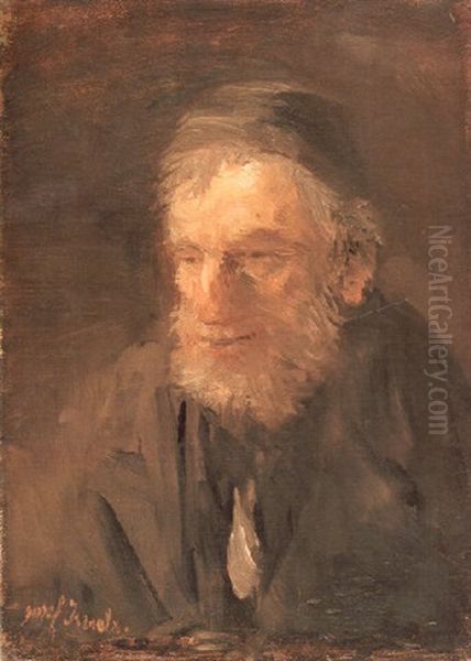 Portrait Of A Jewish Gentleman Oil Painting by Jozef Israels