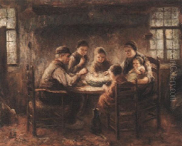 The Family Repast Oil Painting by Jozef Israels