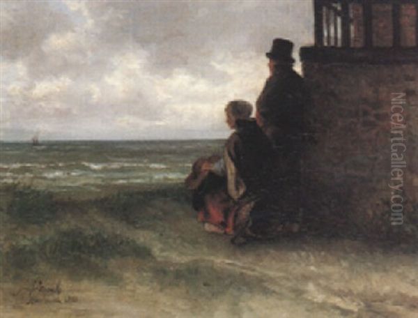 Looking Out To Sea Oil Painting by Jozef Israels