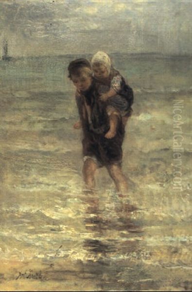 Children Of The Sea Oil Painting by Jozef Israels