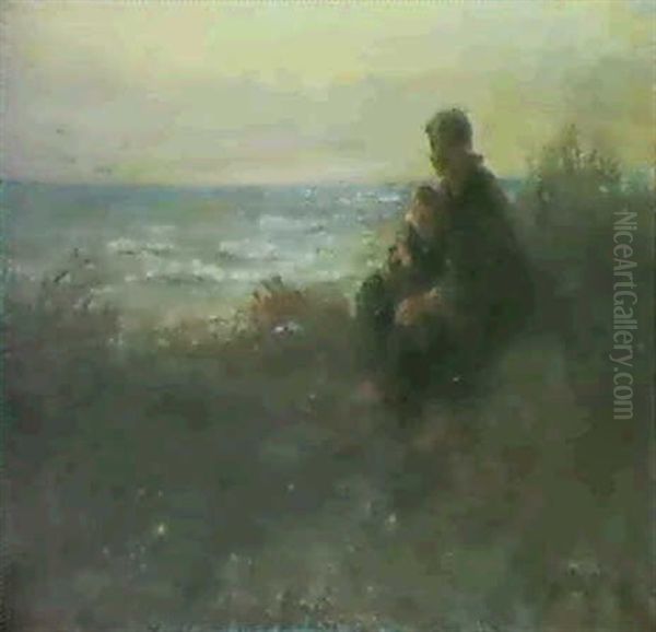 By The Sea Oil Painting by Jozef Israels