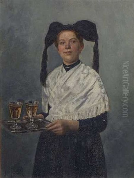 Badische Kellnerin Oil Painting by Heinrich Issel