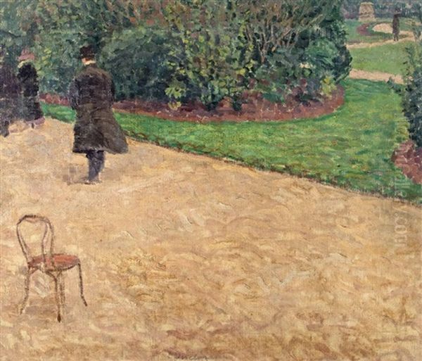 Park Scene With Chair And Stroller Oil Painting by Ernst Isselmann