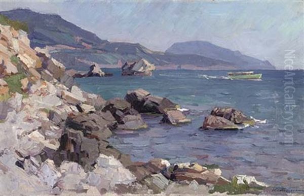 The Coast Of Yalta In The Crimea Oil Painting by Konstantin Isstomin