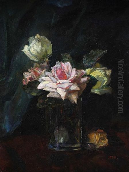 Roses Oil Painting by Hans (Jean) Iten