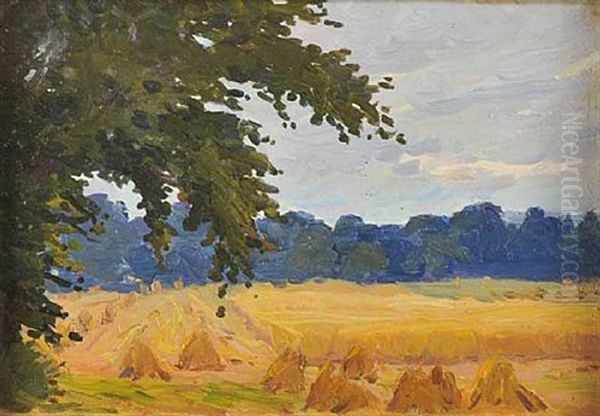 Harvest - Belvoir Park Oil Painting by Hans (Jean) Iten