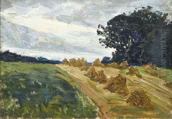 Hayfield, Belvoir Park Oil Painting by Hans (Jean) Iten