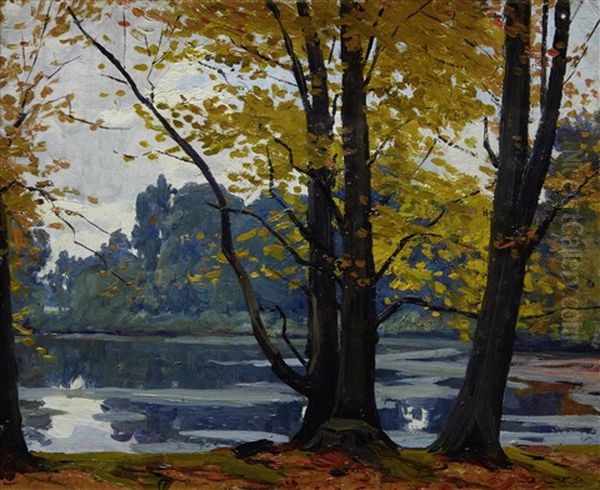 The Pond, Belvoir Park Oil Painting by Hans (Jean) Iten