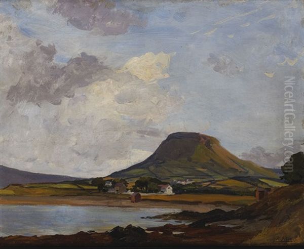 View Of Cushendall, County Antrim Oil Painting by Hans (Jean) Iten