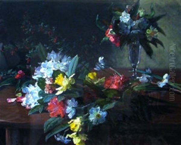 Spring Flowers Oil Painting by Hans (Jean) Iten