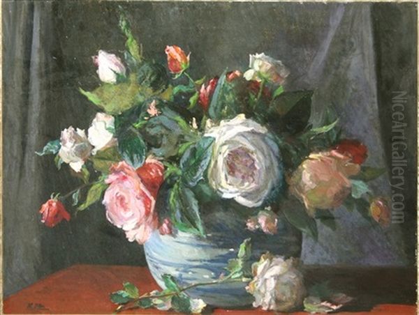 Roses Oil Painting by Hans (Jean) Iten