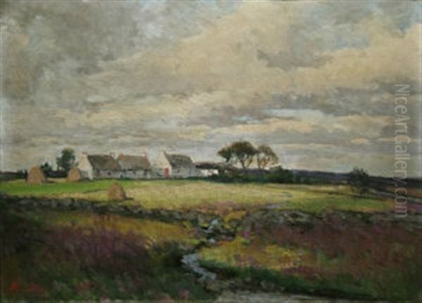 Farmstead Oil Painting by Hans (Jean) Iten