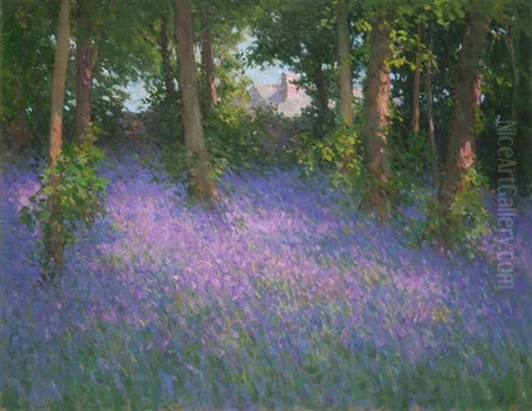 Bluebells, Belvoir Park Oil Painting by Hans (Jean) Iten