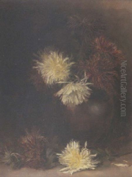 Chrysanthemums Oil Painting by Hans (Jean) Iten