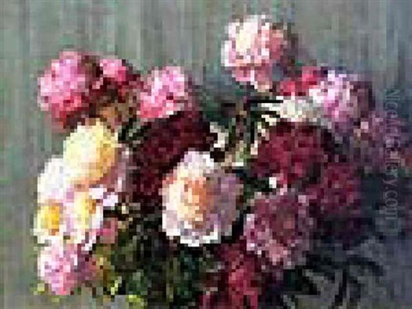 Peonies Oil Painting by Hans (Jean) Iten