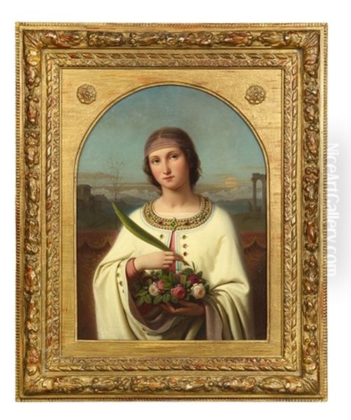 Heilige Dorothea Von Kappadokien Oil Painting by Franz Ittenbach