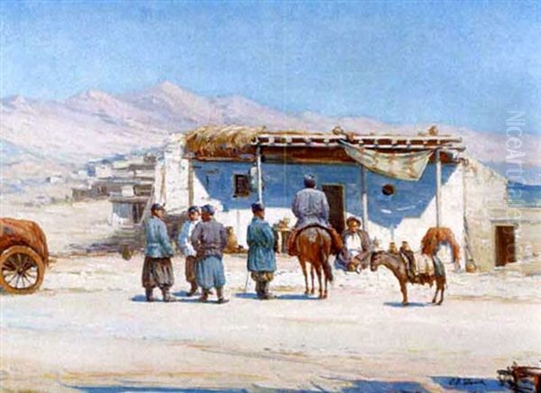 Tea Room, Turkestan by Sergei Vasilievich Ivanov