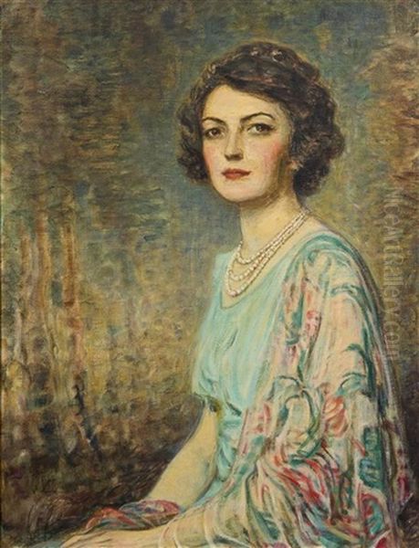 Portrait Of Mrs. Roy Crane Oil Painting by Sigismund Ivanowski