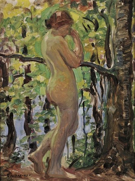 Figure In The Woods Oil Painting by Sigismund Ivanowski