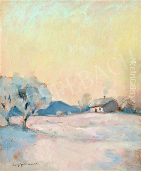 Winter Silence Oil Painting by Bela Ivanyi Gruenwald