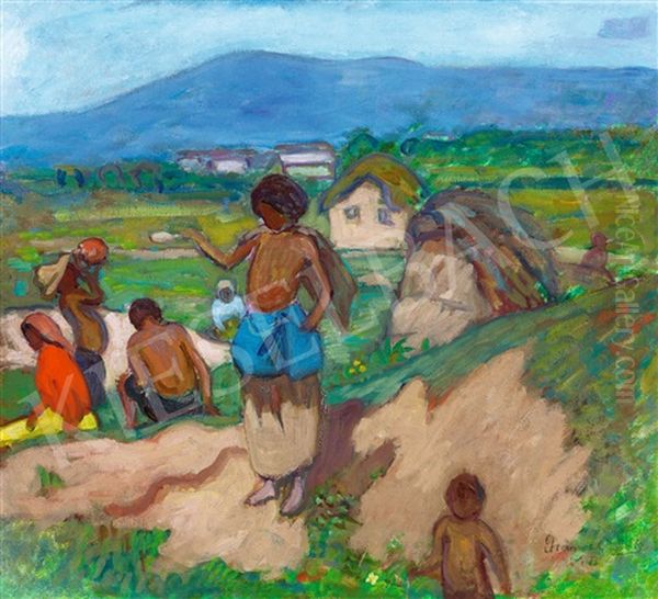 Nagybanya Oil Painting by Bela Ivanyi Gruenwald