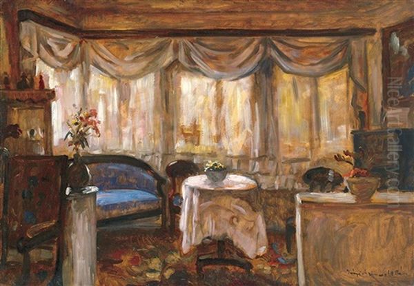 Salon Oil Painting by Bela Ivanyi Gruenwald