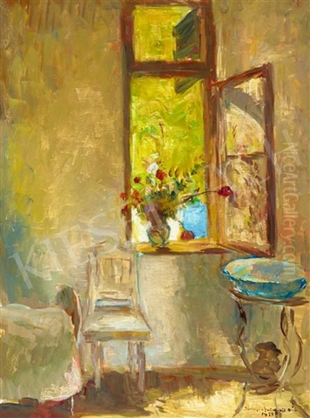 Sunny Morning Oil Painting by Bela Ivanyi Gruenwald