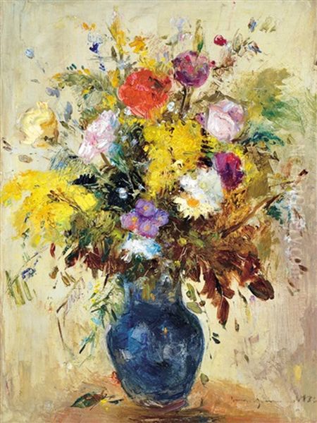 Still-life With Flowers by Bela Ivanyi Gruenwald