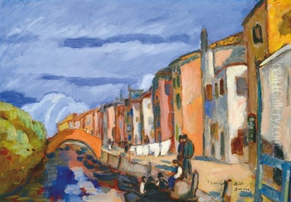 Burano Oil Painting by Bela Ivanyi Gruenwald