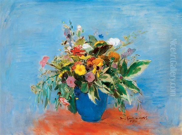 Still-life With Flowers by Bela Ivanyi Gruenwald