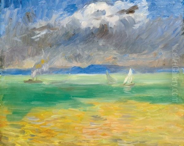 Balaton Oil Painting by Bela Ivanyi Gruenwald