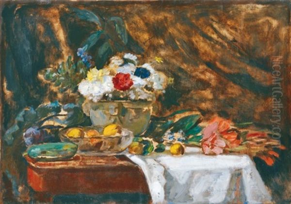 Table Still Life by Bela Ivanyi Gruenwald