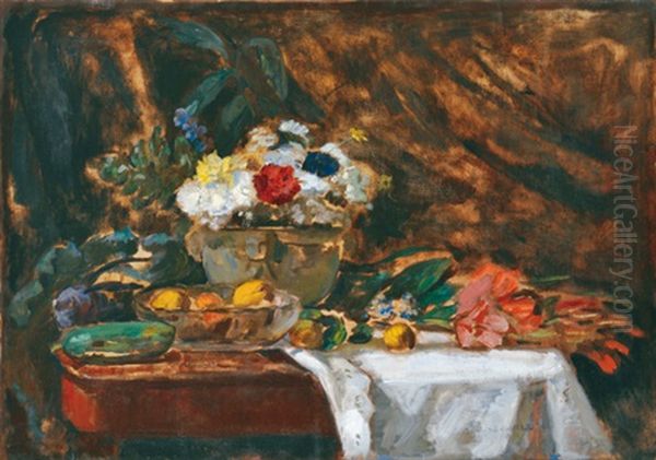 Table Still-life Oil Painting by Bela Ivanyi Gruenwald