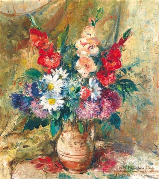 Flower Still Life Oil Painting by Bela Ivanyi Gruenwald