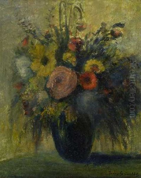 Blumenstillleben Oil Painting by Bela Ivanyi Gruenwald