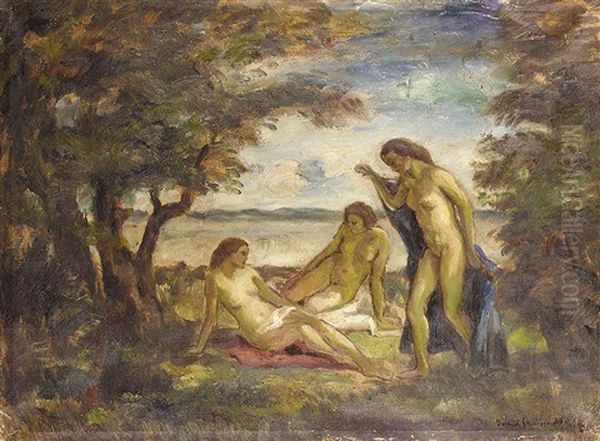 The Bathers Oil Painting by Bela Ivanyi Gruenwald