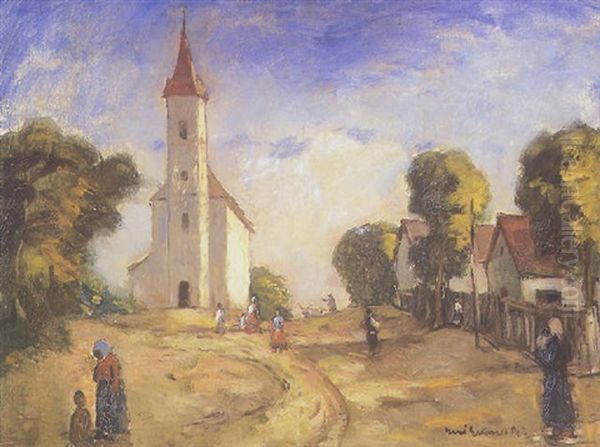 Templomteren Oil Painting by Bela Ivanyi Gruenwald