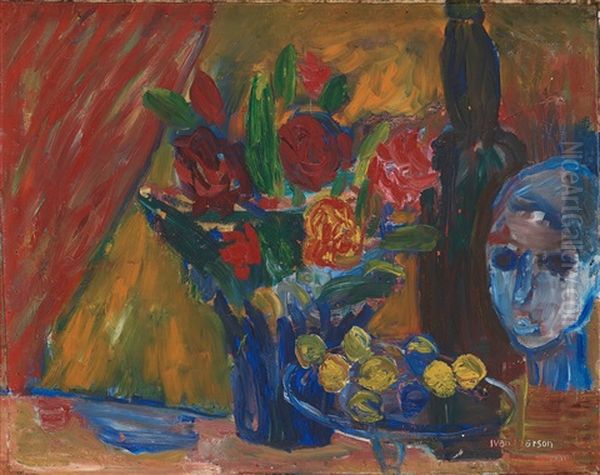 Still Life With Flowers Oil Painting by Ivan Ivarson