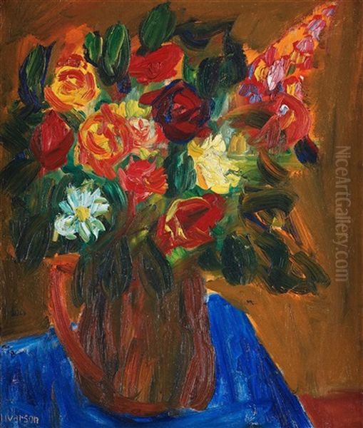 Flower Still Life Oil Painting by Ivan Ivarson