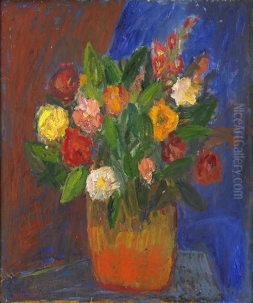 Blommor I Kruka Oil Painting by Ivan Ivarson