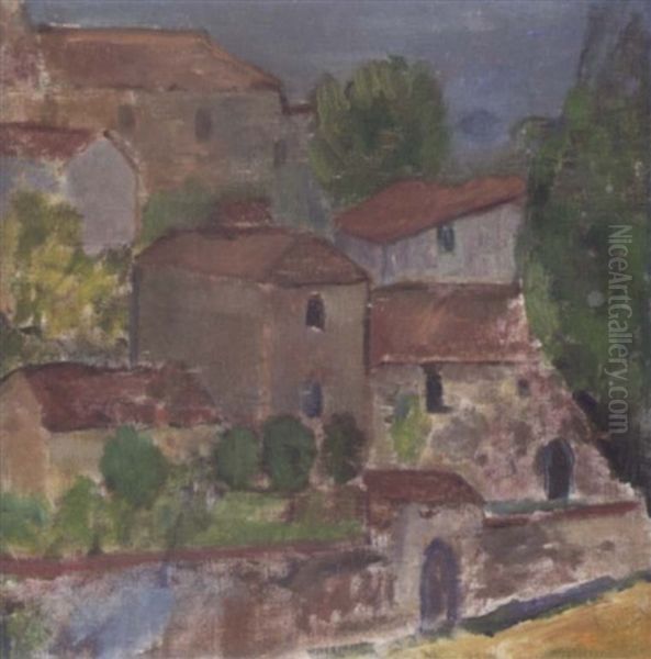 Fransk Stadsbild Oil Painting by Ivan Ivarson