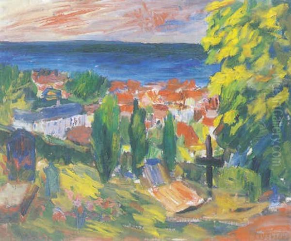 Utsikt Fran Gudhjem, Bornholm Oil Painting by Ivan Ivarson